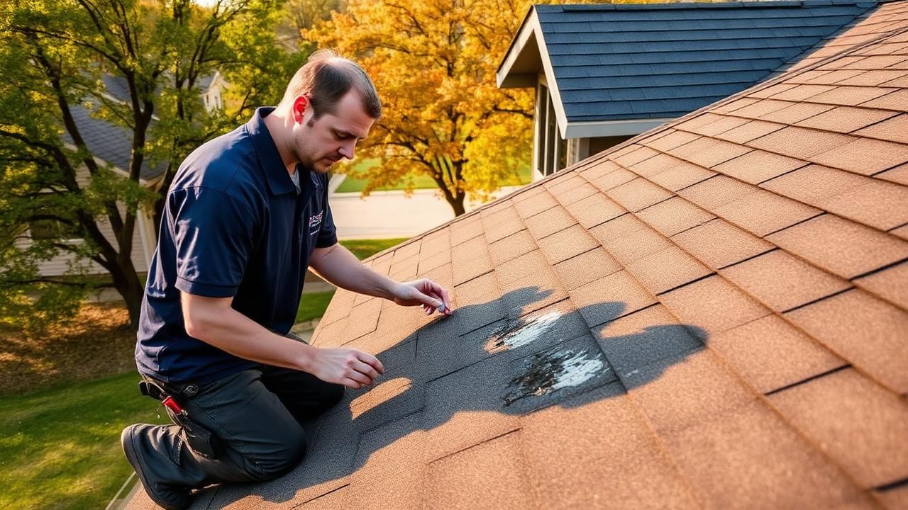 Hail damaged roof inspection in St. Louis Park by Prominent Roofing