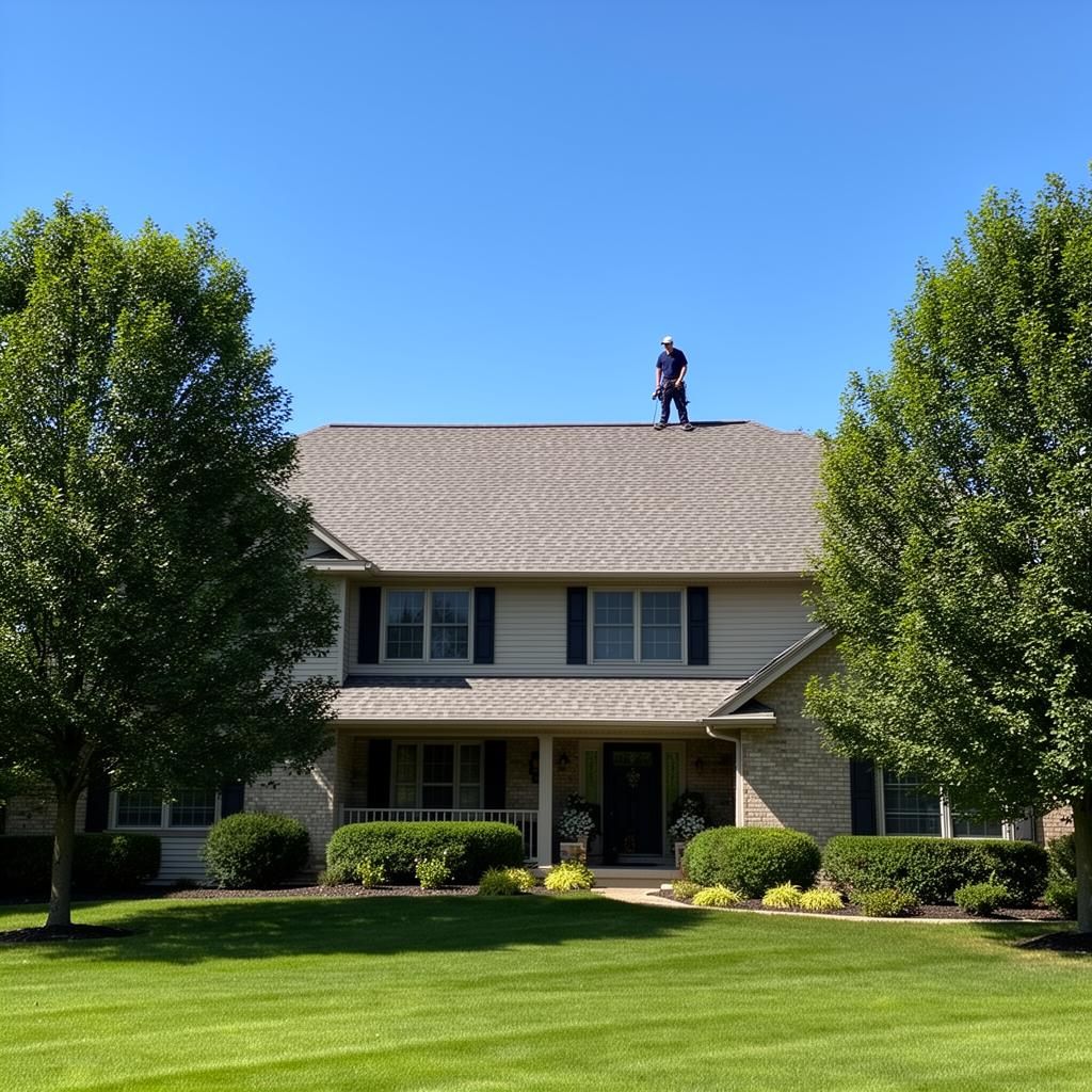 Prominent Roofing inspector evaluating a Twin Cities roof