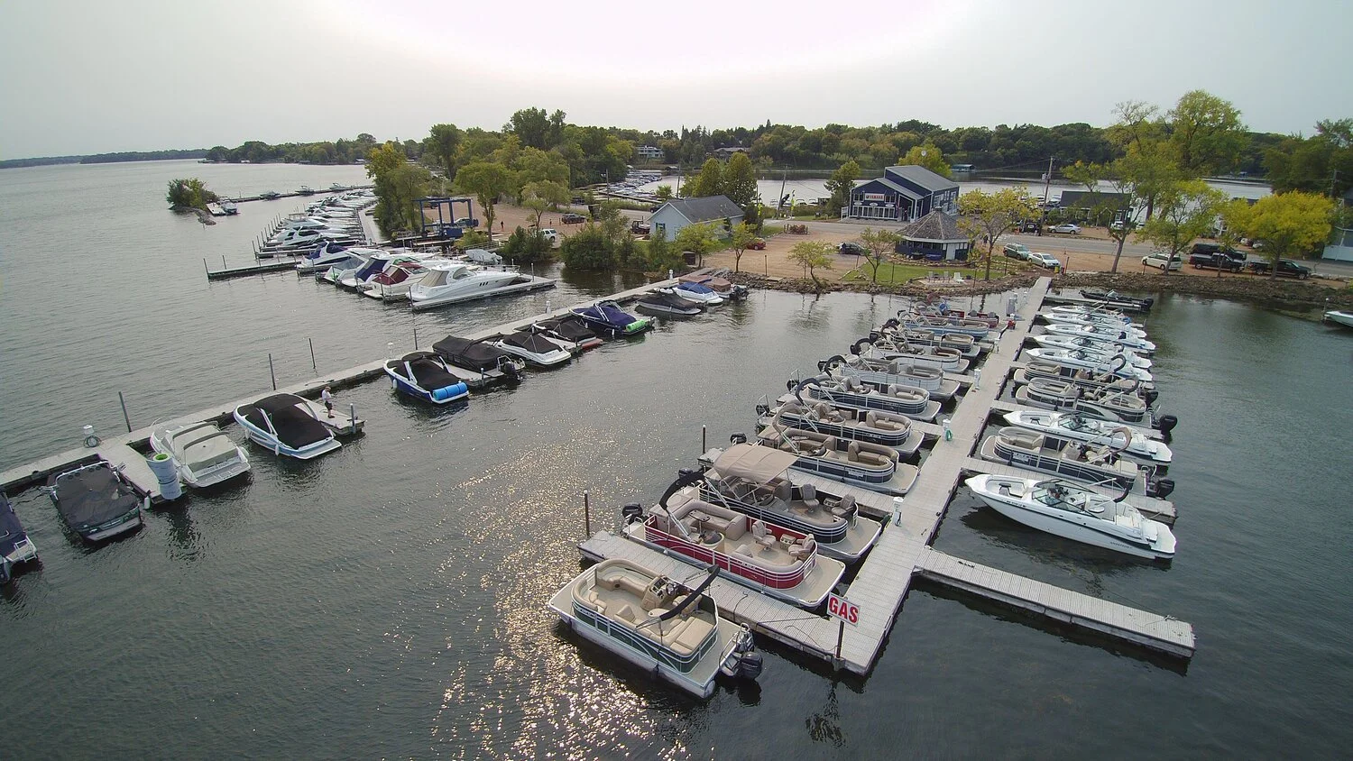 Lake Minnetonka shoreline near Gray's Bay on a calm summer afternoon