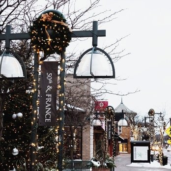 The 50th and France shopping district in Edina on a sunny summer afternoon