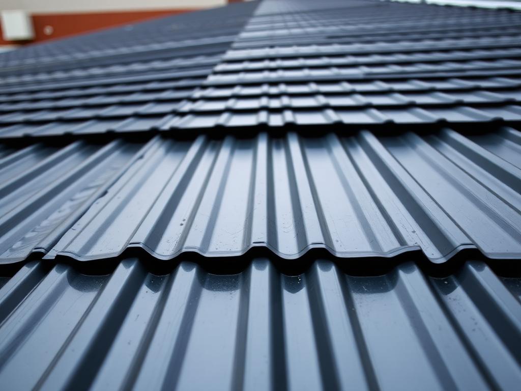 Close-up detail of a commercial standing seam metal roof by Prominent Roofing