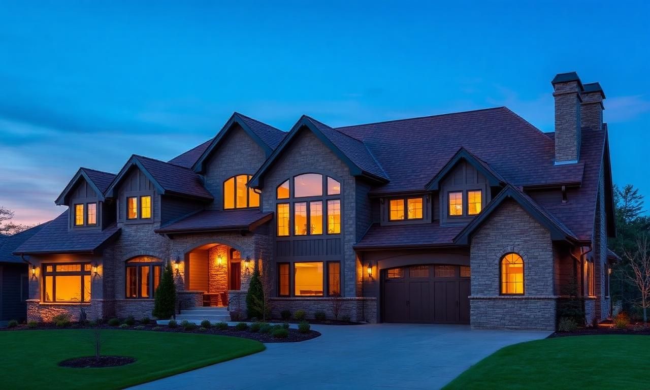 Twin Cities luxury home with designer shingles by Prominent Roofing