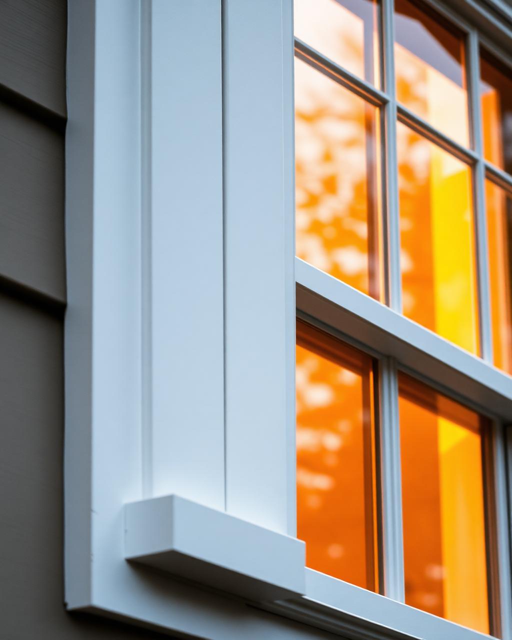 Close-up of replacement window frame and glass by Prominent Roofing